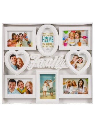 Фоторамка-коллаж на 8 фото, 49х44.5 см, полимер, белая, Y4-6857
