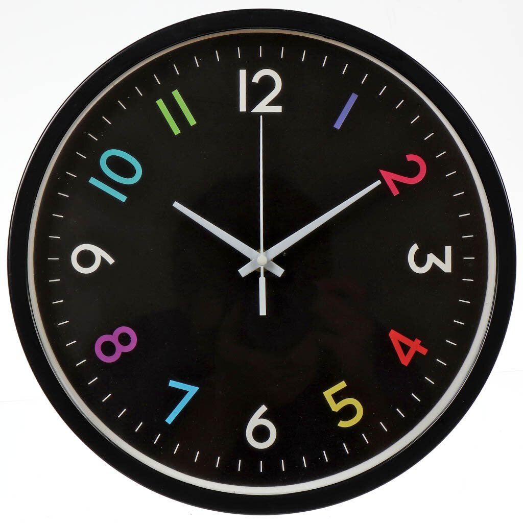 Часы настенные, 30 см, круглые, пластик, стекло, Y6-6082