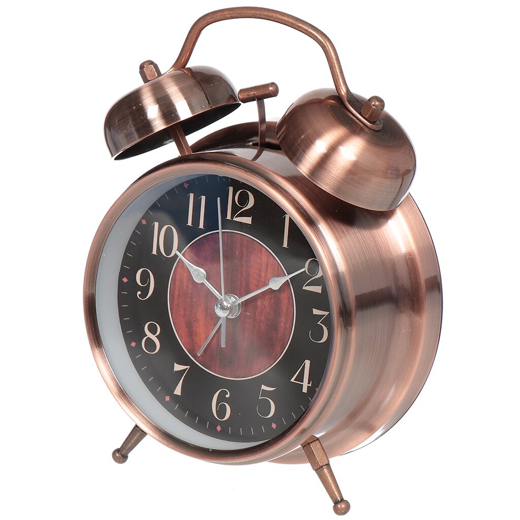 Часы-будильник настольные, 10х14.5 см, металл, стекло, Y069 шкатулка книга металл стекло альберт эйнштейн теория относительности 26х16х5 см