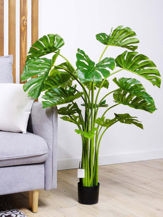 Дерево искусственное декоративное Монстера, в кашпо, 130 см, Y4-3406