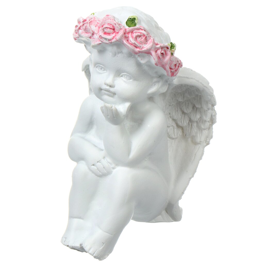 Фигурка декоративная полистоун, Ангел, 6х7х8 см, белая, Y6-6118 ангел