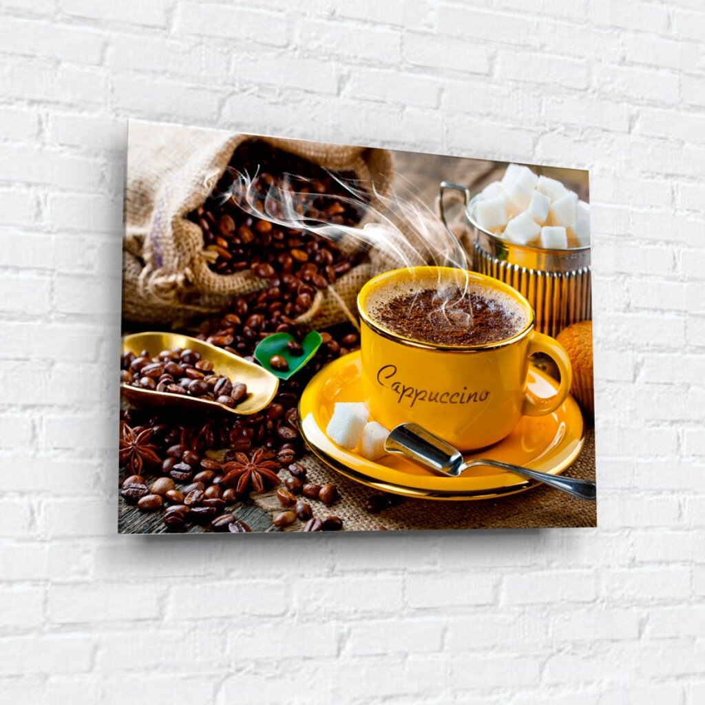 Картина на стекле, 40х30 см, Кофе в желтой чашке, WB-02-112-02 чайные гадания как предсказать судьбу по чашке чая