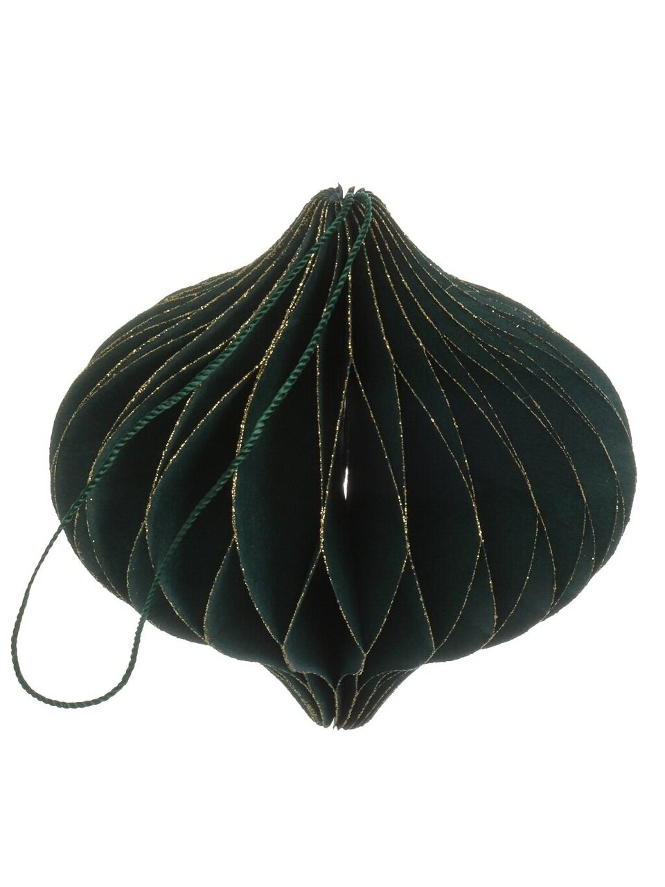 Елочное украшение Луковица, зеленый с блеском, бумага, Y4-8535