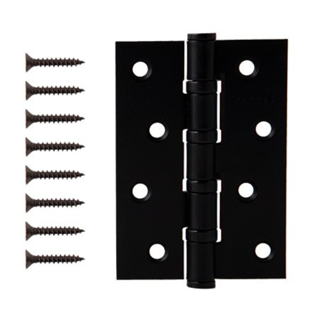 Петля врезная для деревянных дверей, Apecs, 100х70х3 мм, B4-Steel-BLM, 30750, универсальный, с 4 подшипниками, черный матовая