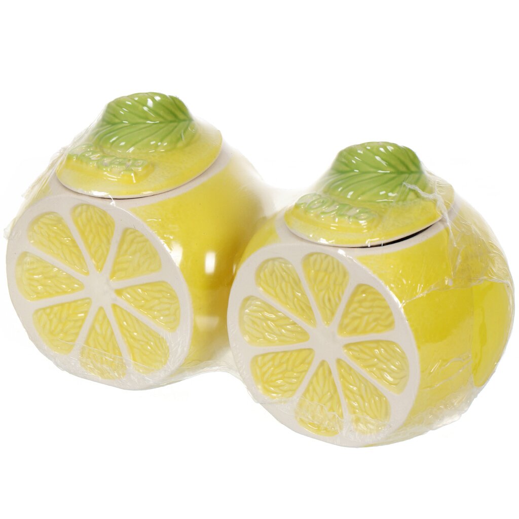 Набор для специй керамика, 2 шт, желтый, Лимоны