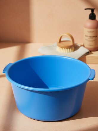 Таз пластик, 20 л, круглый, с ручкой, в ассортименте, Илан-пласт