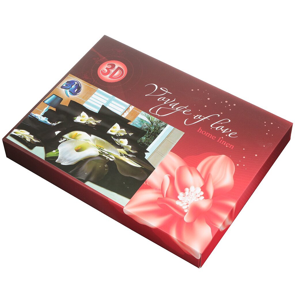 т КПБ Манго/MANGO 2сп сатин (2н70*70, пр214*180, под215*175) Каллы на черном панно 3D рис NF-1127