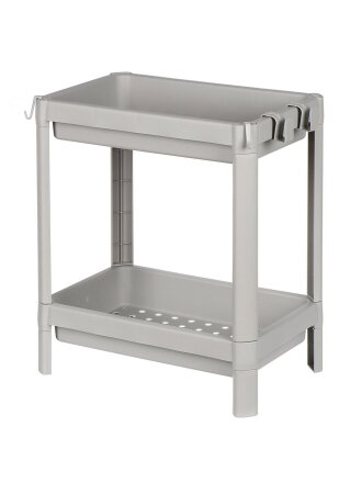 Полка универсальная, пластик, 2 секции, 36.5х23х40.5 см, серая, SPE-M-ZX22-1