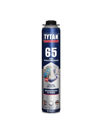 Пена монтажная Tytan, 65, профессиональная, 65 л, 750 мл, летняя, 16951