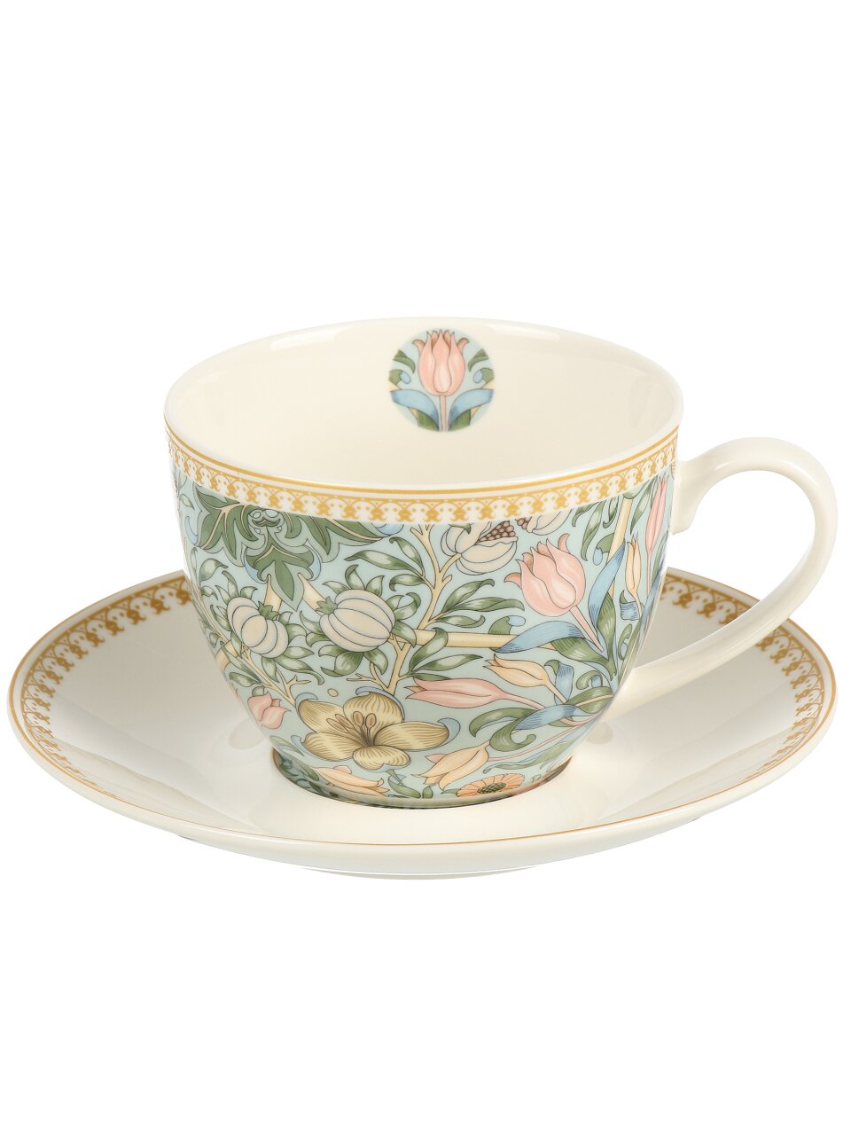 Чайная пара фарфор, 2 предмета, на 1 персону, 260 мл, Fioretta, Flowers, TDS584, подарочная упаковка