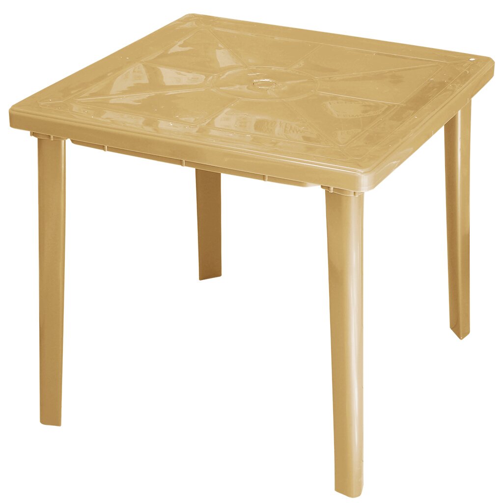 Стол пластик, Стандарт Пластик Групп, 80х80х71 см, квадратный, пластиковая столешница, бежевый письменный стол шведский стандарт