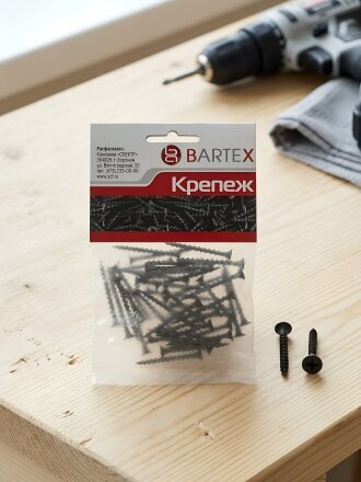 Саморез по металлу и гипсокартону, диаметр 3.5х25 мм, 50 шт, пакет, Bartex