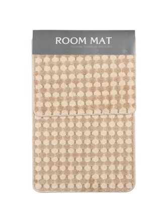 Набор ковриков для ванной и туалета, антискользящий, 2 шт, 0.46х0.78, 0.39х0.48 м, полиэстер, бежевый, A090026