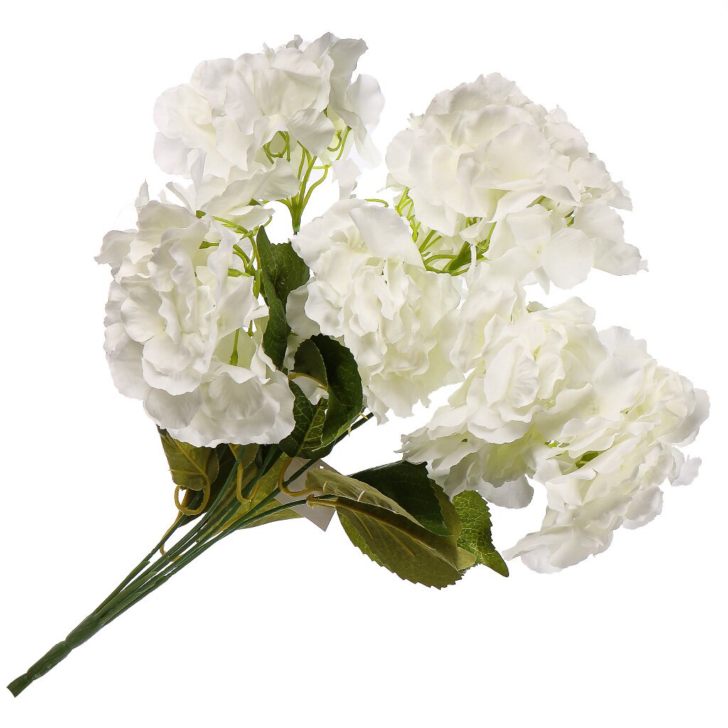 Цветок искусственный декоративный Гортензия, 50 см, белый, Y4-7906 цветок искусственный декоративный орхидея в кашпо 55 см белый y4 7945