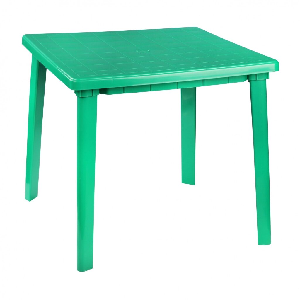 Стол пластик, Альтернатива, 80х80х74 см, квадратный, пластиковая столешница, зеленый, М2596