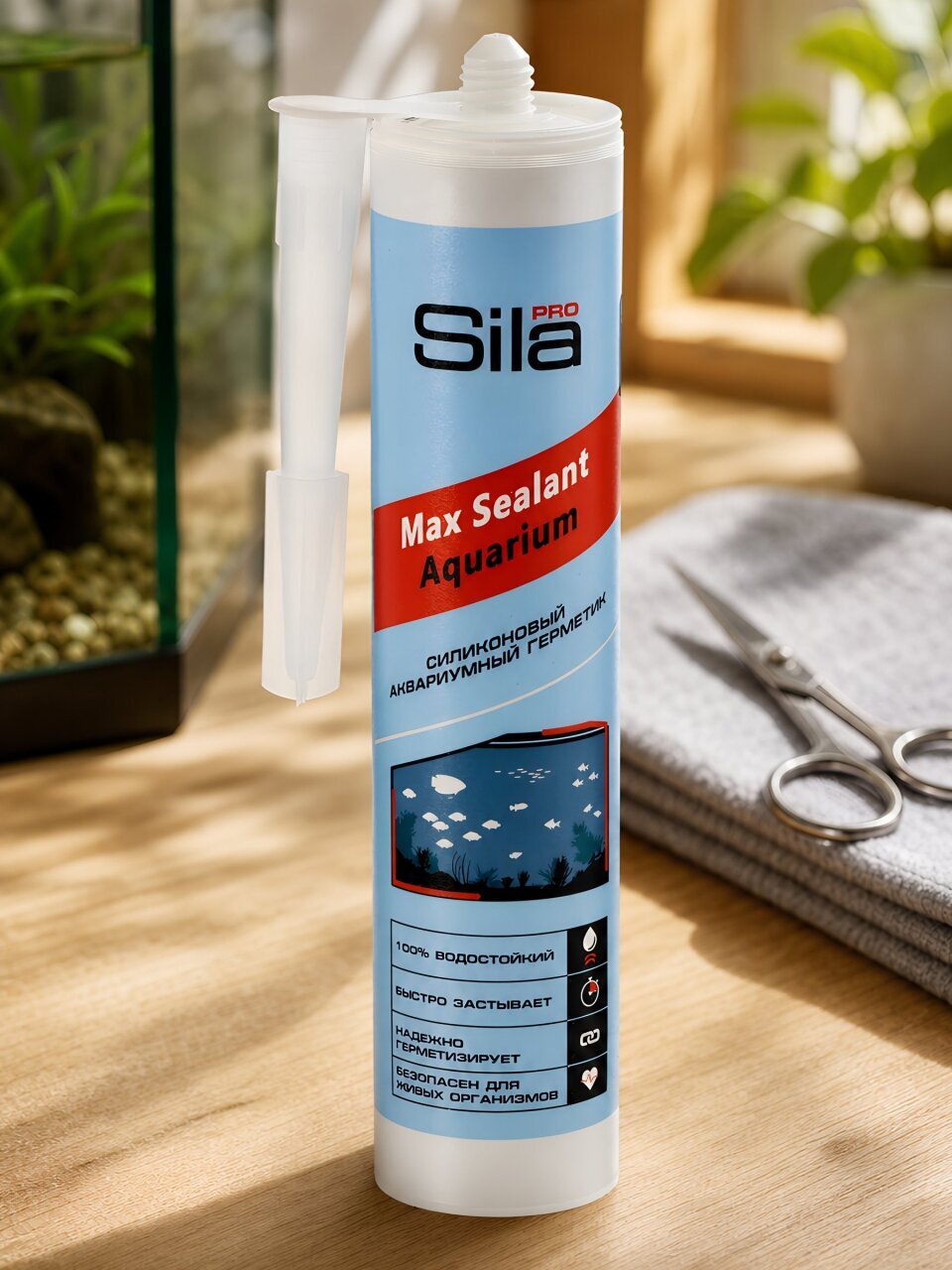 Герметик силиконовый, для аквариумов, SilaPro, Max Sealant, AQ SSAQCL0290, 290 мл, бесцветный