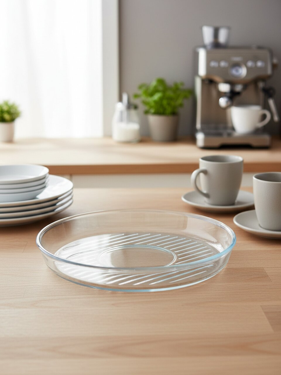 Форма для запекания стекло, 32х32х5 см, 2.95 л, круглая, Borcam, 59544