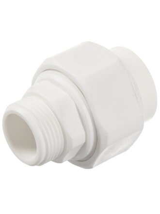 Соединение разъемное полипропилен, d20х1/2'', наружная резьба, белое, РосТурПласт