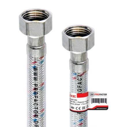 Подводка для воды 1/2''х1.2 м, г-г, сталь, полимер, ProFactor