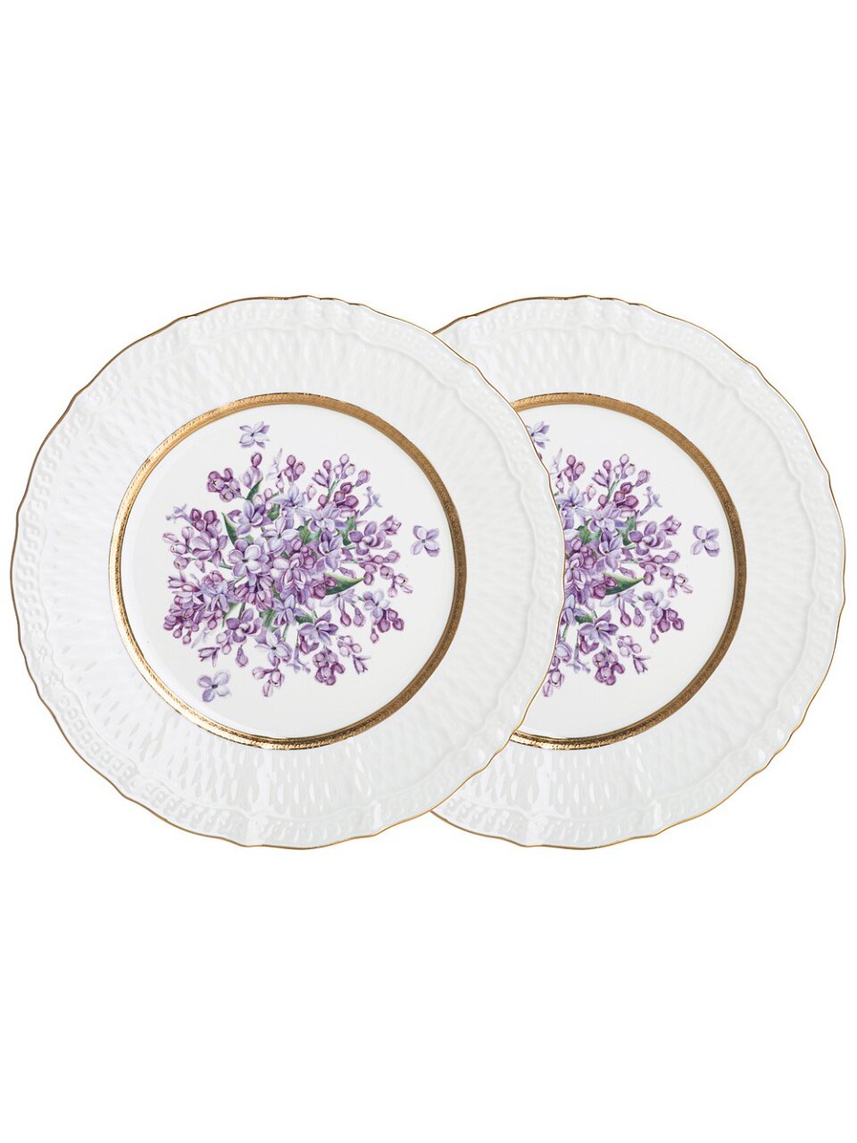 Набор тарелок закусочный, фарфор, 2 шт, 20.5 см, круглый, Lilac, Lefard, 760-759, белый