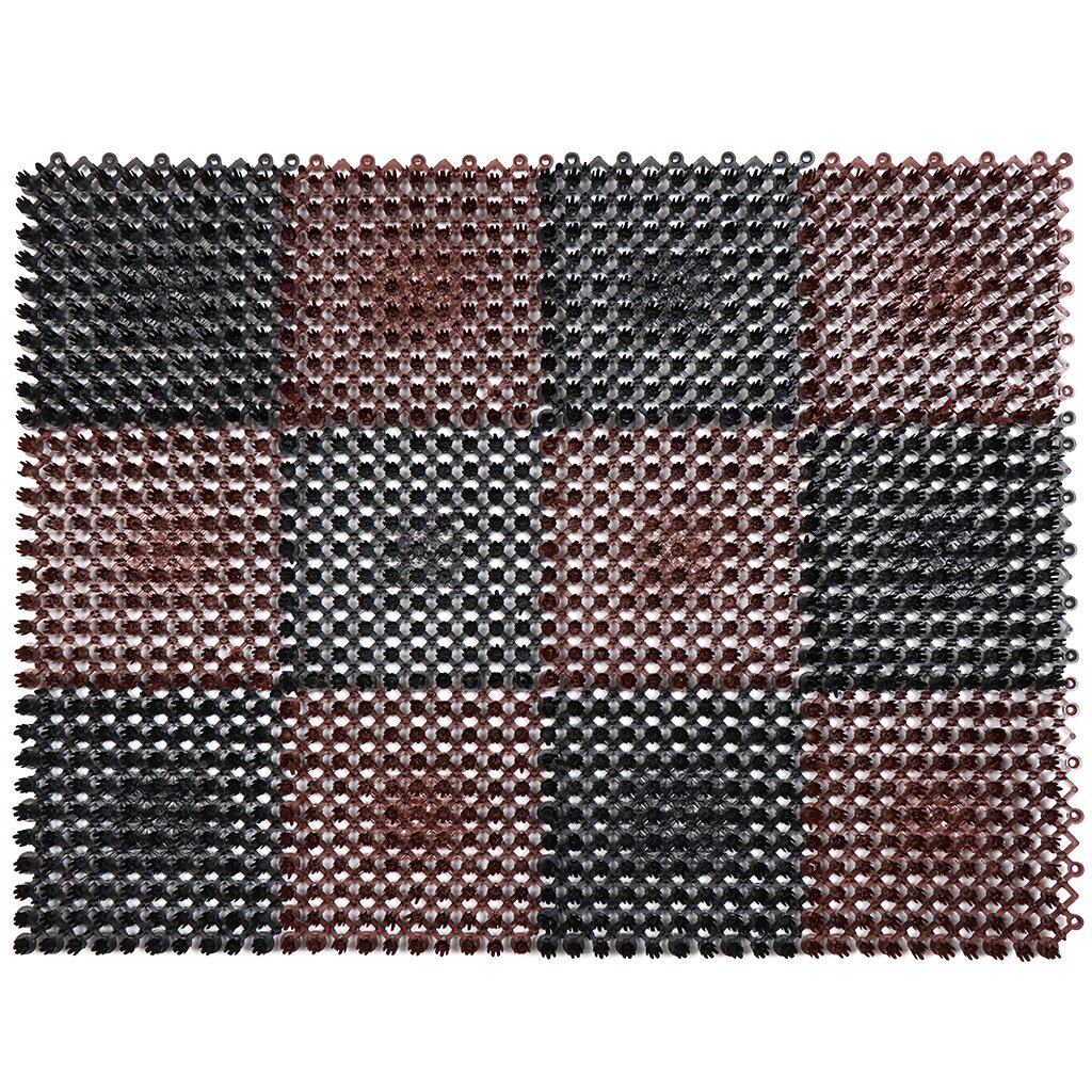 Коврик грязезащитный, 42х56 см, прямоугольный, щетина, черно-коричневый коврик грязезащитный полиэстер резина inspire viking 50x75 см коричневый