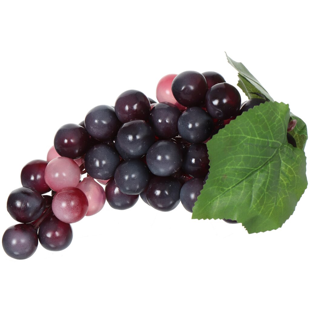 Фрукт декоративный искусственный Виноград, черный крупный круглый, 3 см, кисть 31 ягода