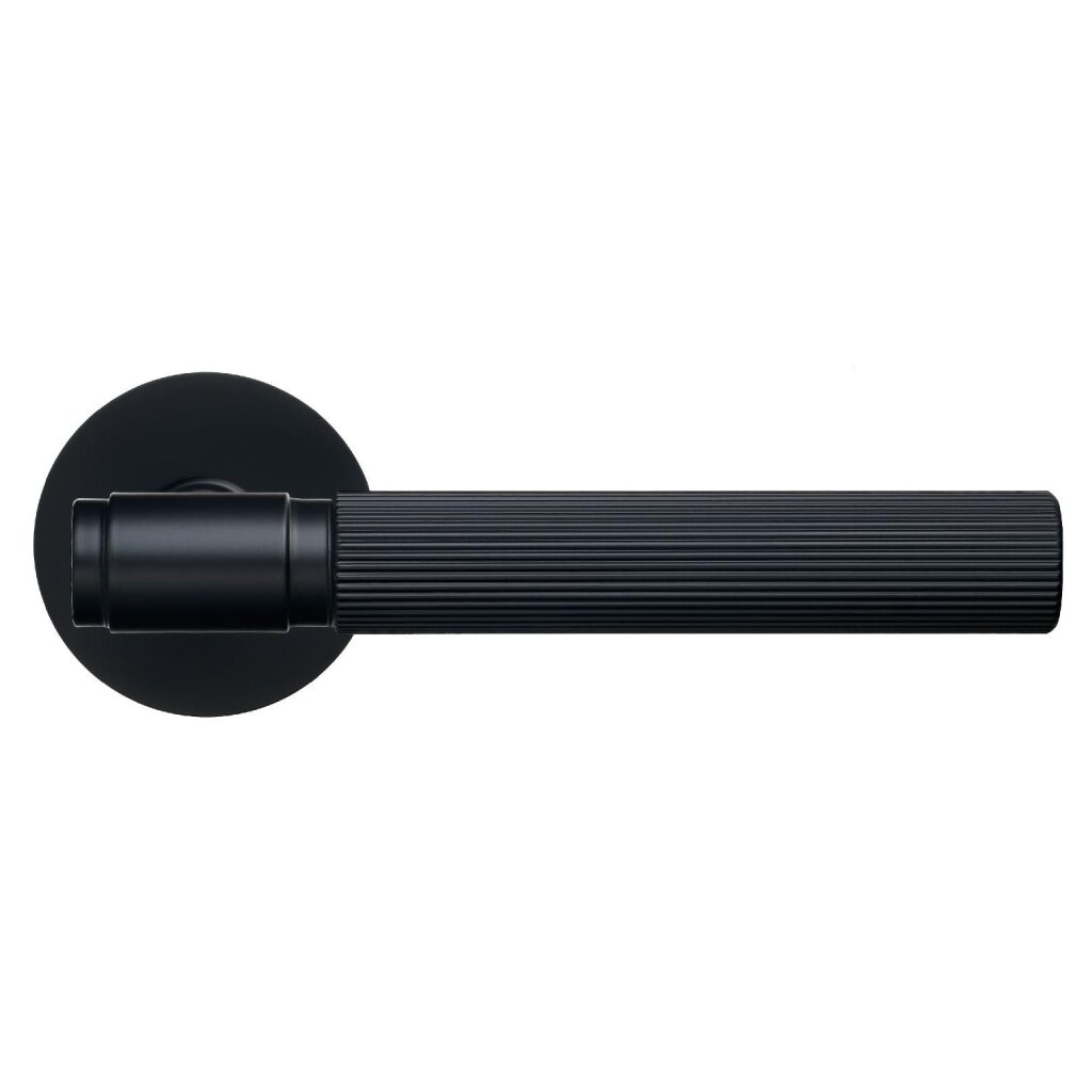 Ручка дверная Аллюр, ESTETA (53150), 15 632, комплект ручек, матовый черный, сталь защёлка аллюр арт l45 8 r18 bn без ручек овал торц планка18 мм чёрный никель