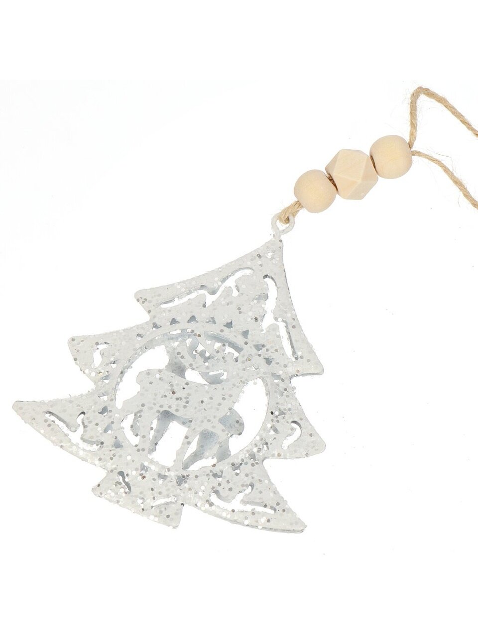 Елочное украшение Елочка, белое, 9 см, SYYKLA- 1923172