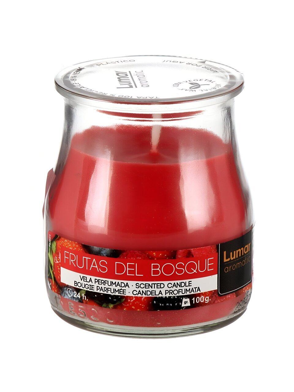 Свеча ароматизированная, 7х6 см, Lumar, Ягоды Frutas del Bosque, в стакане, 100 гр, 900400