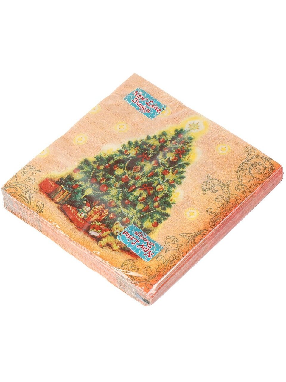 Салфетки бумажные New Line, Design Ёлка, 20 шт, 3 слоя, 33х33.6 см