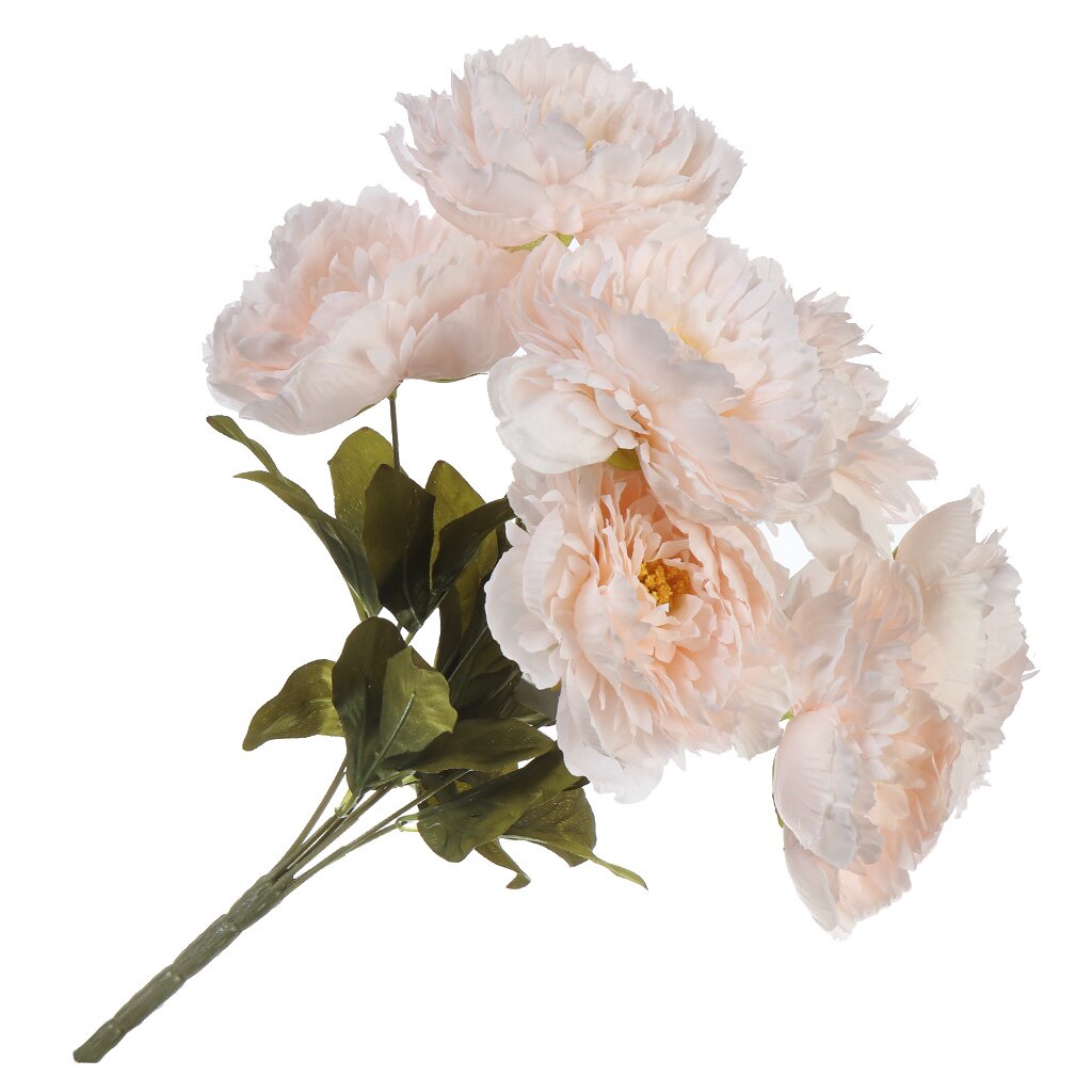 Цветок искусственный декоративный Пионы букет, 42 см, шампань, Y4-7914