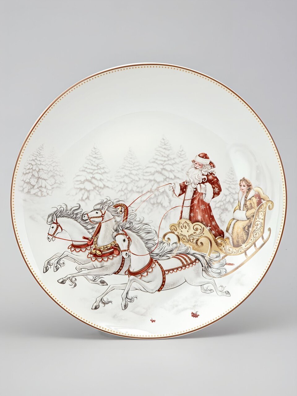 Тарелка закусочная, фарфор, 20.5 см, круглая, Морозко, Lefard, 85-2036