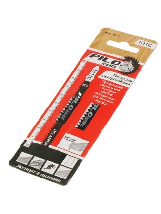 Пилка для лобзика 100х75 мм, 2 шт, 8 зубьев на дюйм, h=5-60 мм, быстрый, грубый, поперечный, продольный распил, T111C, 551111