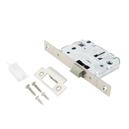 Защелка врезная, Avers, 5600-P-WC-NIS, 22529, язычок пластиковый, с фиксатором, матовый никель