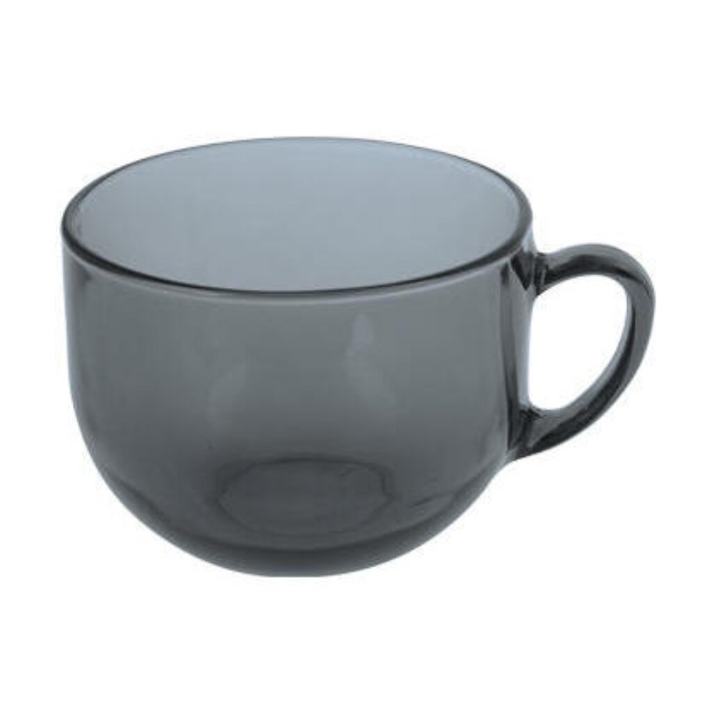 Бульонница стекло, 670 мл, с ручкой, Basilico, 62527-12, дымчатая устойчивая прозрачная двойная стена изолированная завтрак кружка двойное стекло чашка кофе чай чашка с ручкой