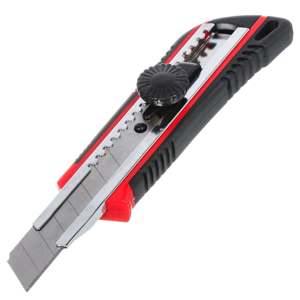 Нож строительный, 165 мм, пластик, обрезиненный, выдвижное лезвие, 18 х 100 мм, Bartex, UK-082