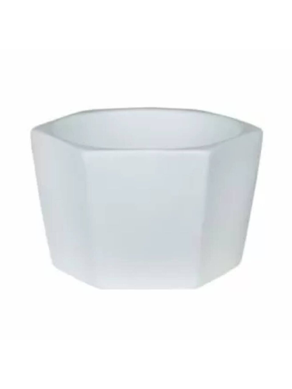 Кашпо керамика, 0.7 л, 12х8.5 см, шестигранник, белое, Эджес №2, 049690