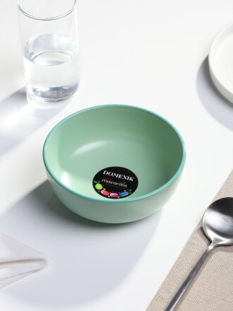 Салатник керамика, круглый, 15х5.6 см, Macarons, Domenik, DM7002, мятный