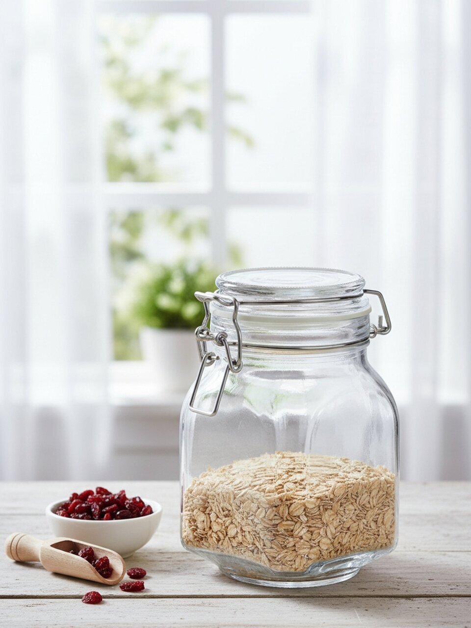 Банка для сыпучих продуктов, стекло, 0.76 л, с крышкой, с бугельным замком, 03376-00008