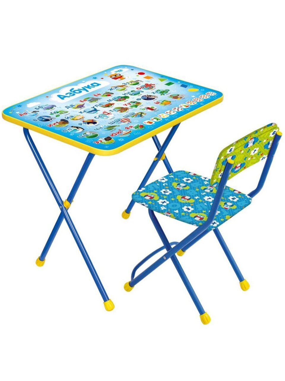 Мебель детская Nika, стол+стул мягкий, моющаяся, Познайка Азбука, металл, пластик, КП2/9
