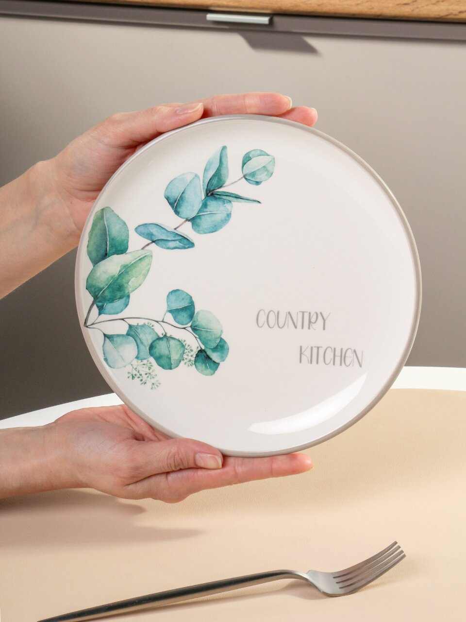 Тарелка обеденная, доломит, 21 см, круглая, Вилладжио, Daniks