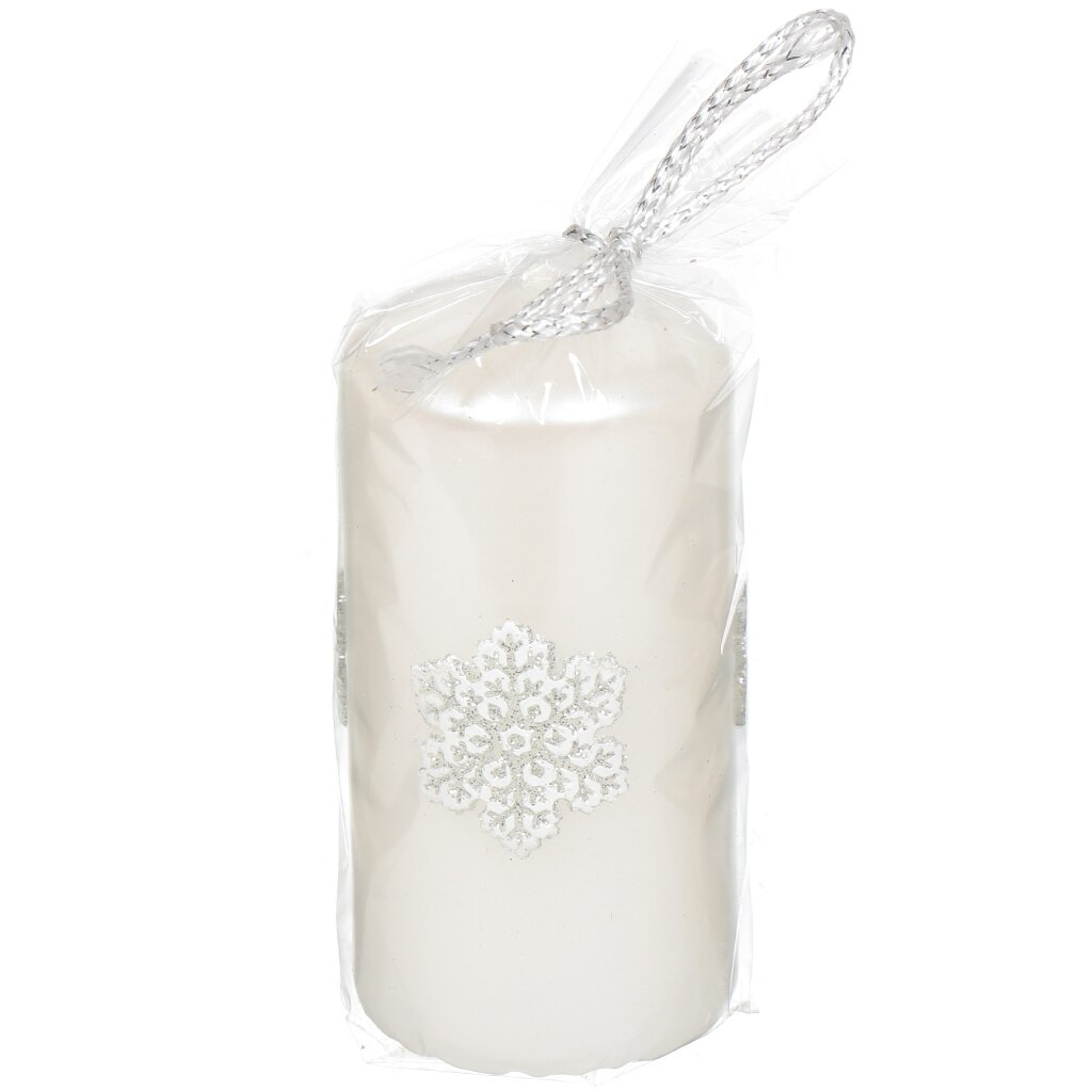 Свеча декоративная, 5х10 см, Снежинки колонна Bartek candles