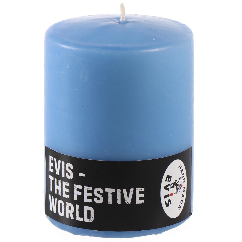 Свеча декоративная, 8х6 см, цилиндр, небесно-голубая, 13 8165 29 00 свеча цилиндр парафиновая лакированная серебряный металлик 5 6×8 см