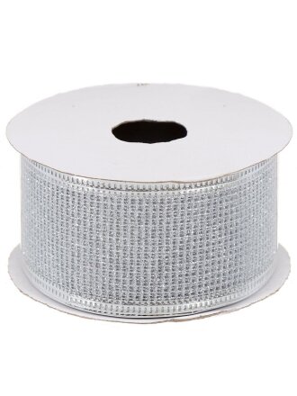 Лента декоративная полиэстер, 270х3.8 см, серебро, Y4-4195