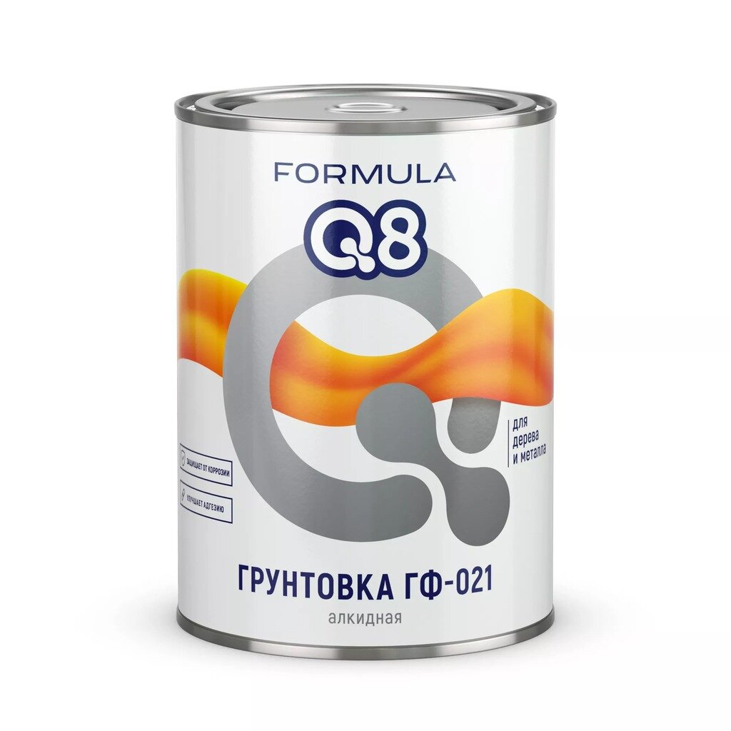 Грунтовка алкидная, Formula Q8, ГФ-021, серая, 0.9 кг