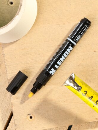 Маркер меловой для временной разметки, стираемый, черный, Lekon, Mel, 14584