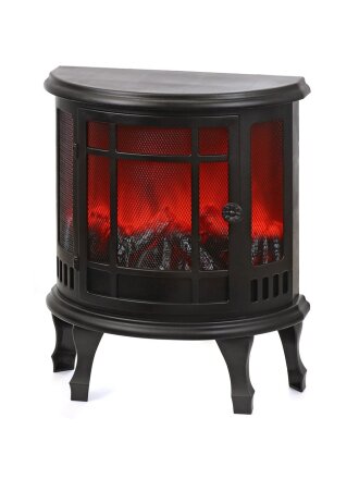 Фонарь декоративный 46х23.5х56 см, на ножках, USB шнур, АА 3шт, пластик, стекло, Камин, M120015