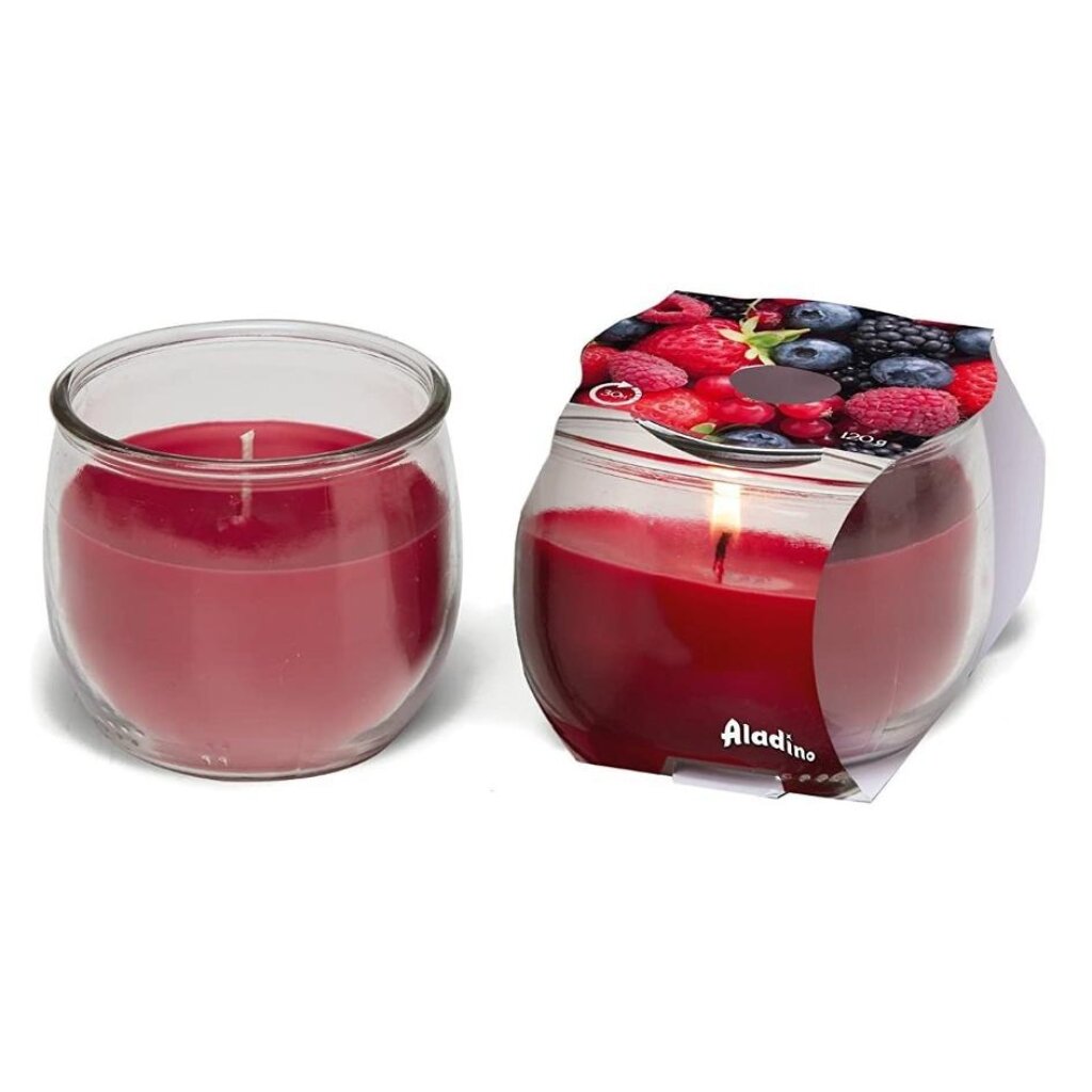 Свеча ароматизированная, 7х7.5 см, в стакане, Aladino, Смешанные ягоды, ALB010640