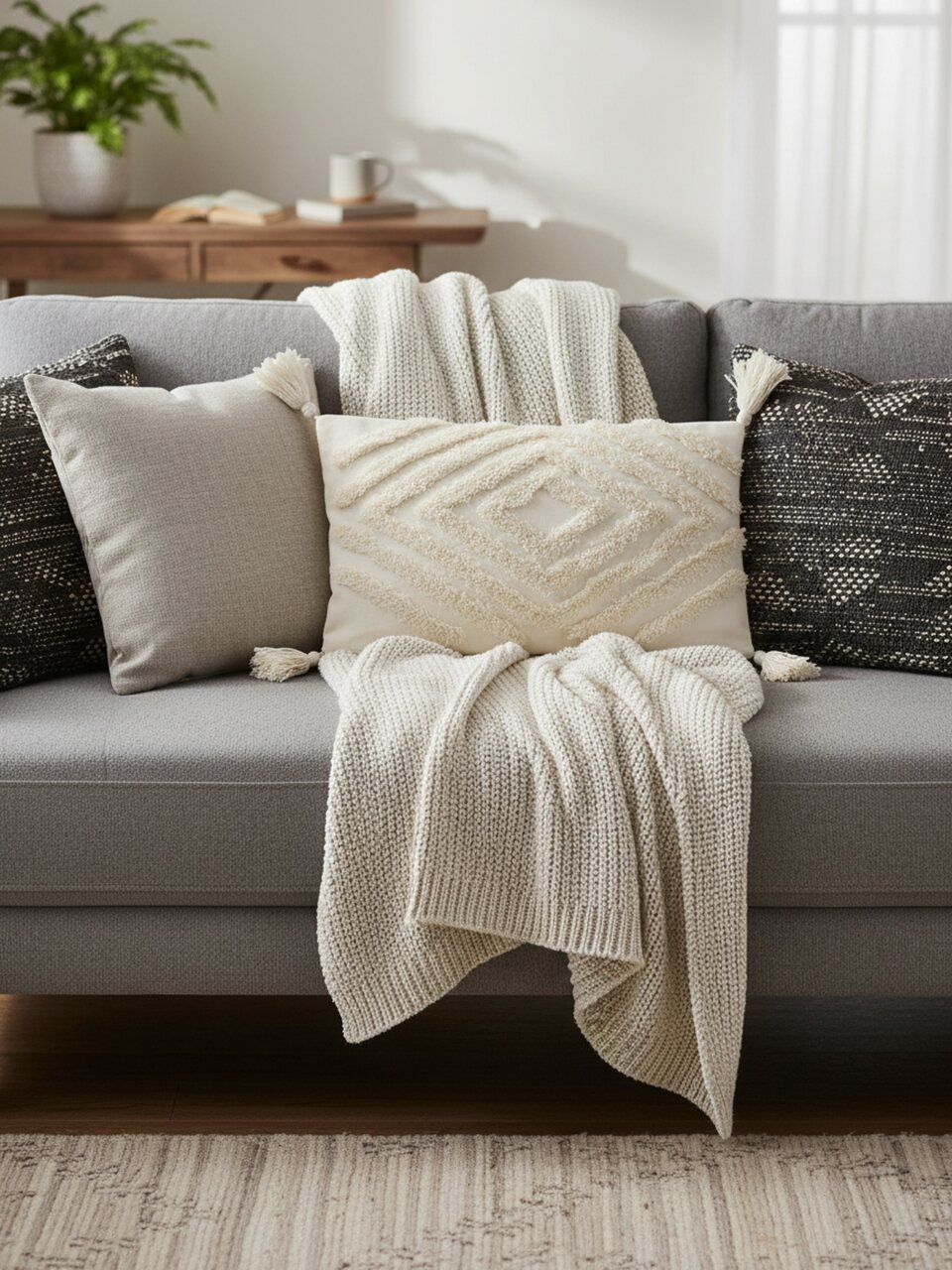 Наволочка декоративная Бохо, канвас, 30 х 48 см, бежевая, A130186