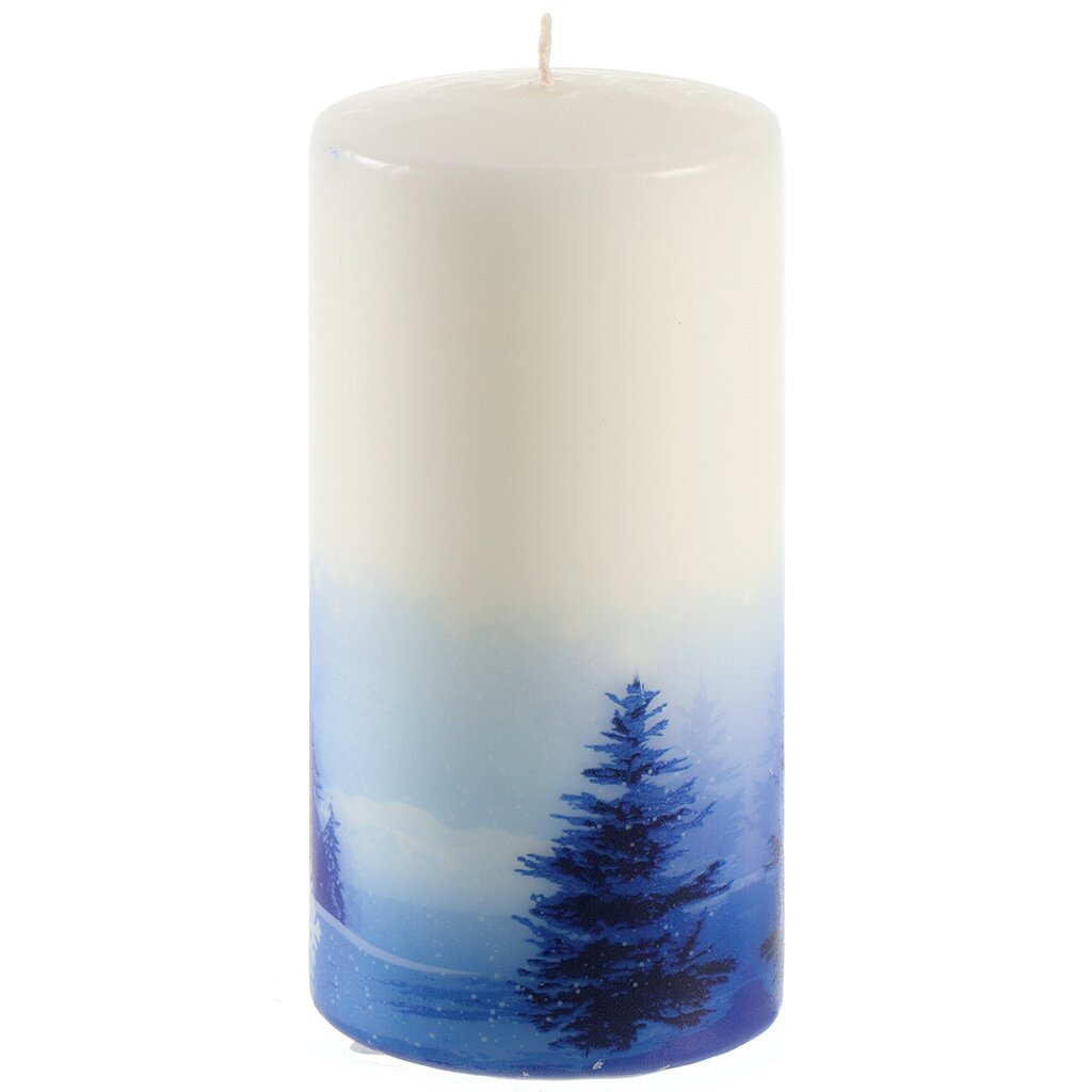 Свеча декоративная, 12х6 см, цилиндр, Сумерки в лесу, 35 1195 8154 свеча цилиндр 4×6 см 9 ч бирюза